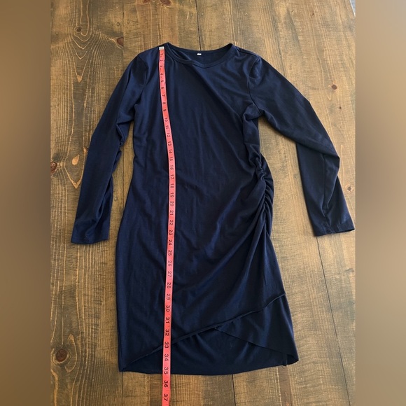 Chic Navy Long Sleeve Dress - Picture 7 of 7